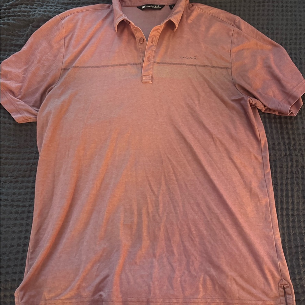 Travis Mathew Light Pink Polo Shirt